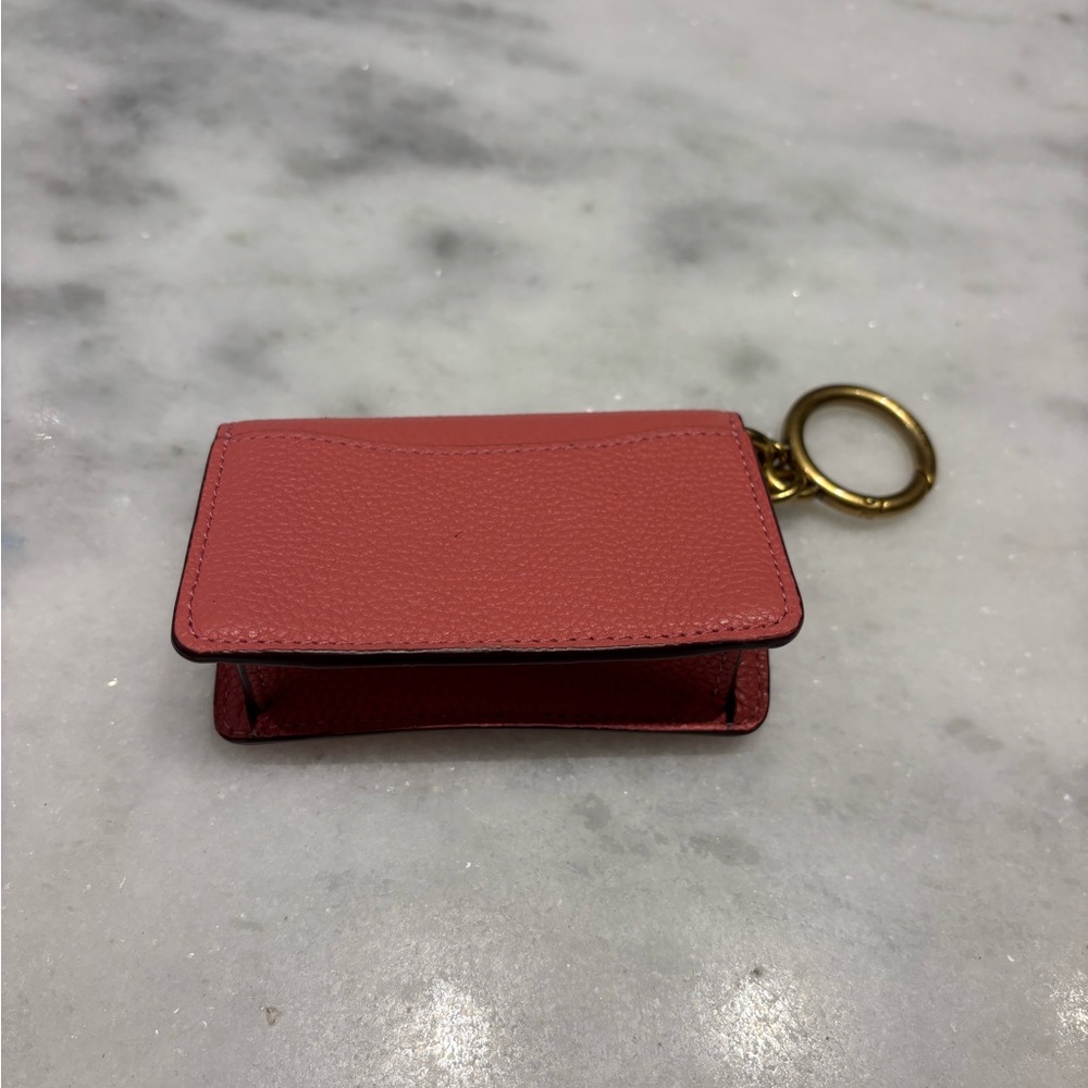 Coach Pink and Orange Leather Card Holder - Picture 2 of 9